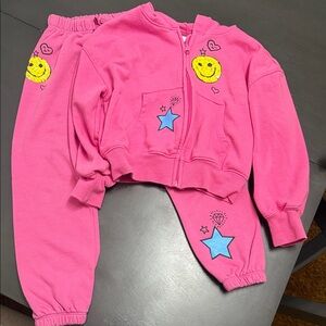 The Children's Place Pink Matching Set with Smiley and Star